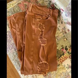 American Eagle shredded jeans